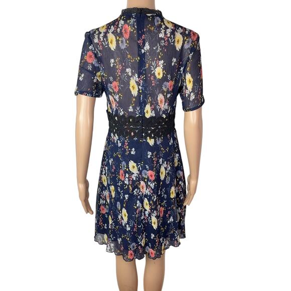 Anthropologie x Foxiedox Andora Floral Print Sheer Smocked Short Dress - Picture 4 of 13